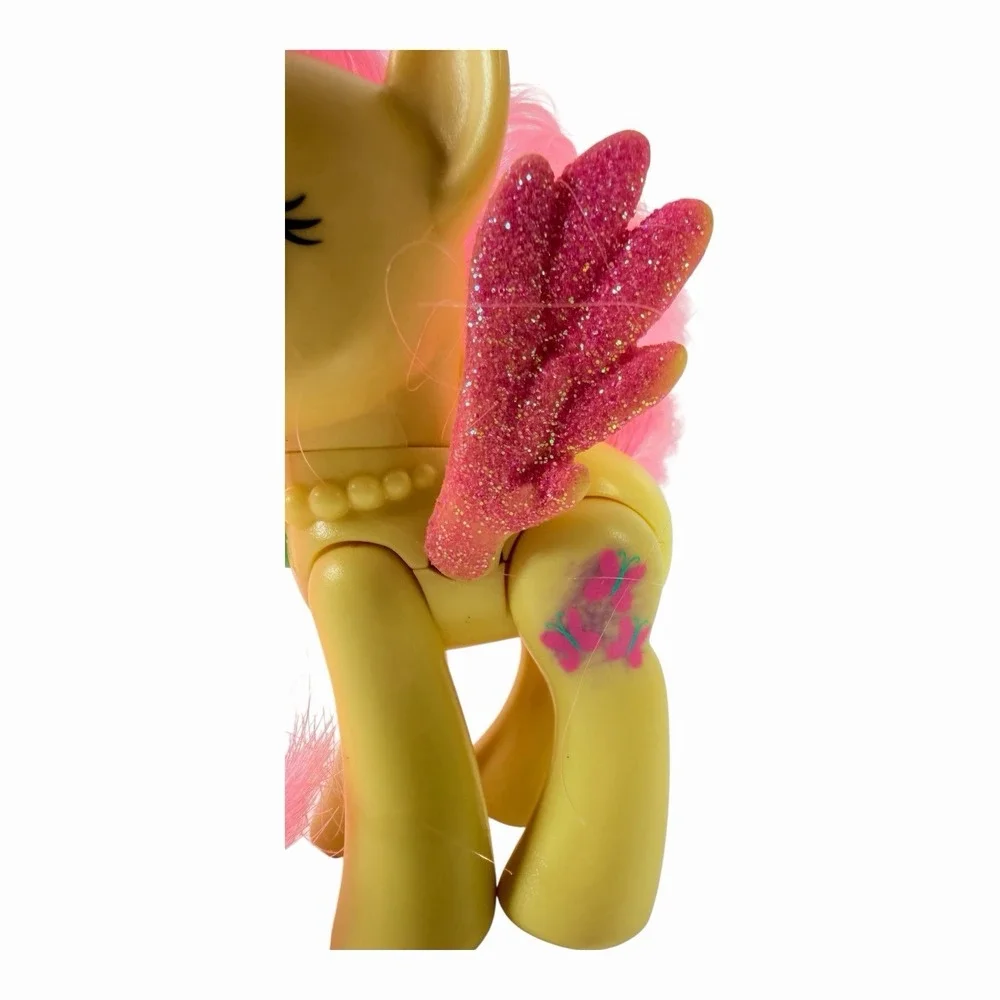 My Little‎ Pony G4 Fluttershy Crystal Motion 2012 Yellow Pink Hair Sparkle Wings